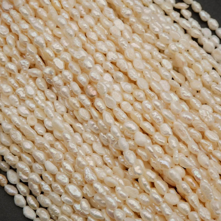 Freshwater Pearl · Keshi Rice · White · 4.5mm, Tejas Beads, Beads