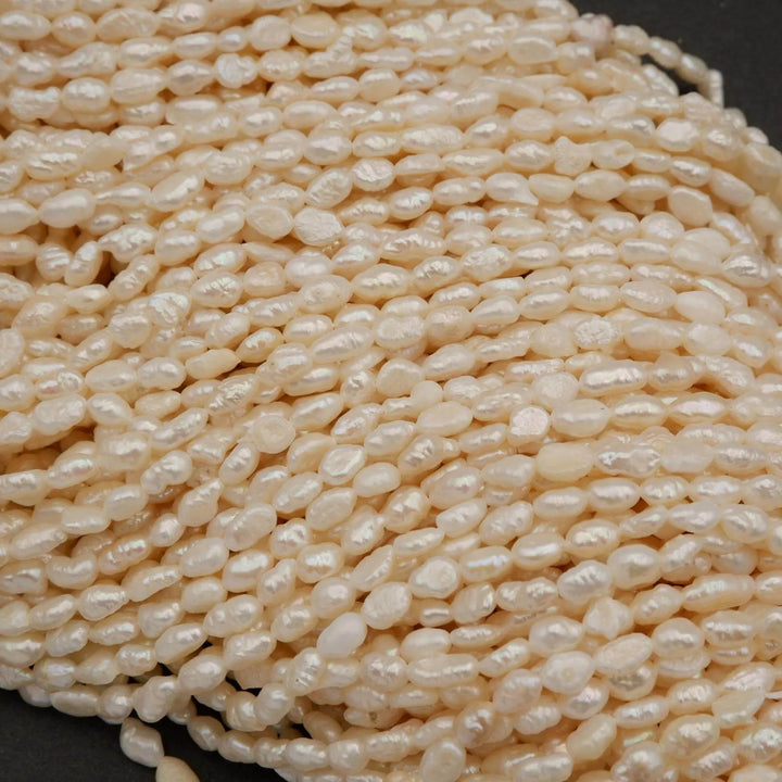 Freshwater Pearl · Keshi Rice · White · 4.5mm, Tejas Beads, Beads