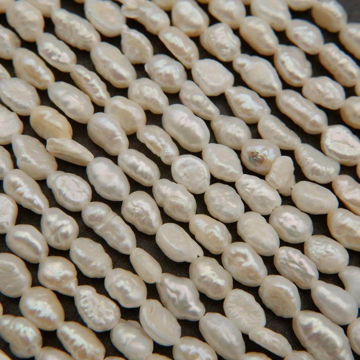 Freshwater Pearl · Keshi Rice · White · 4.5mm, Tejas Beads, Beads
