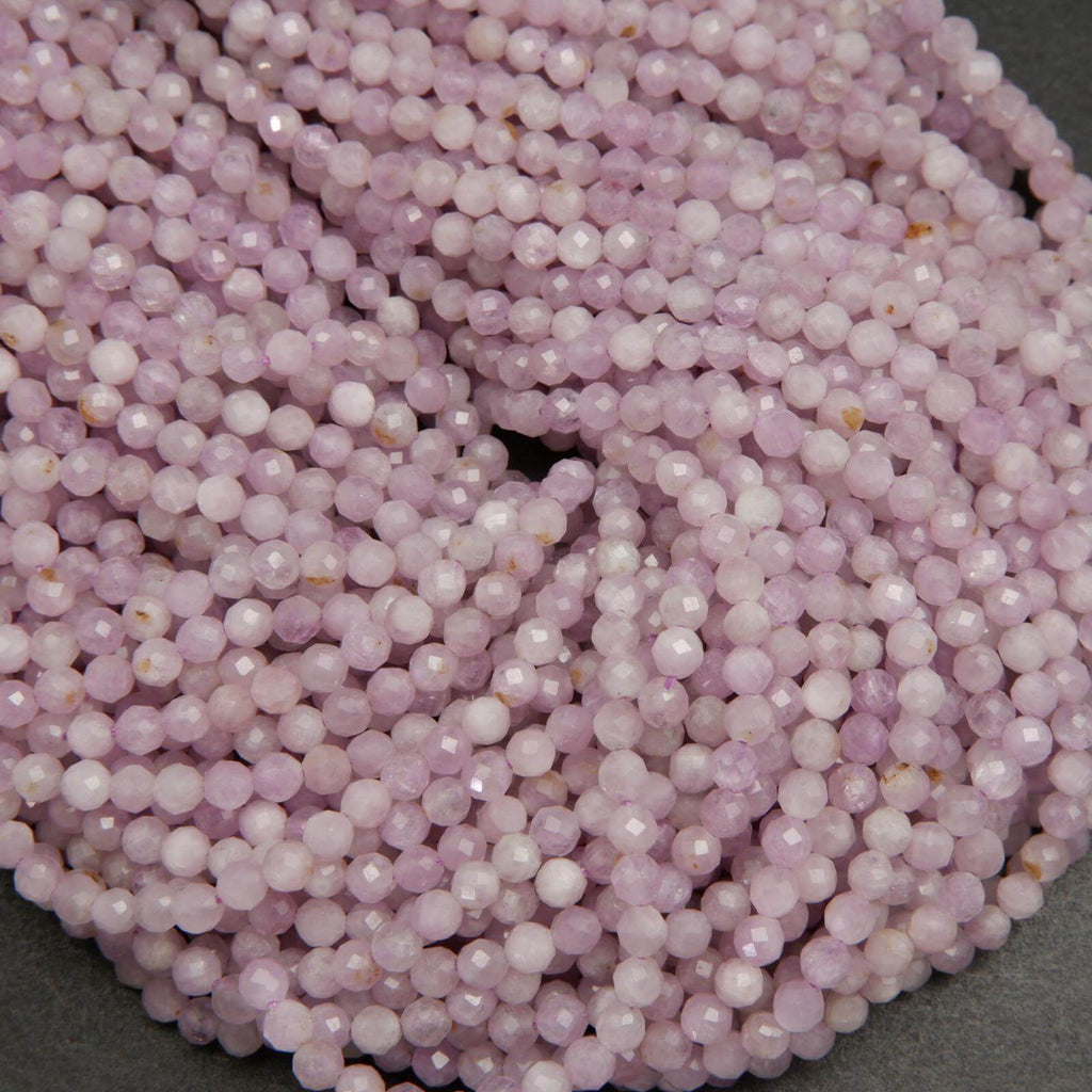 Pink kunzite beads.