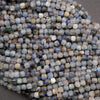 blue kyanite faceted cube shape beads