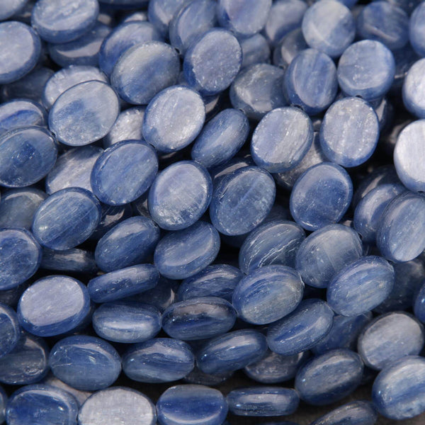 Close-up of blue oval-shaped objects