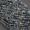Natural kyanite gemstone beads with visible mineral texture