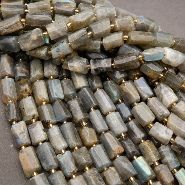 Labradorite · Smooth · Freeform Tube · 7mm, 8mm, 9mm, Tejas Beads, Beads