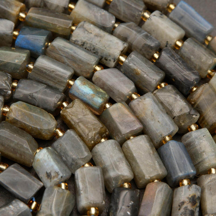 Labradorite · Smooth · Freeform Tube · 7mm, 8mm, 9mm, Tejas Beads, Beads