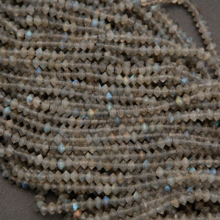 Labradorite · Microfaceted · Saucer · 3.5mm, 4mm, Tejas Beads, Beads