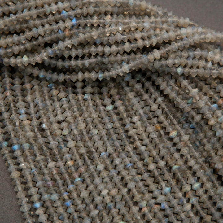 Labradorite · Microfaceted · Saucer · 3.5mm, 4mm, Tejas Beads, Beads
