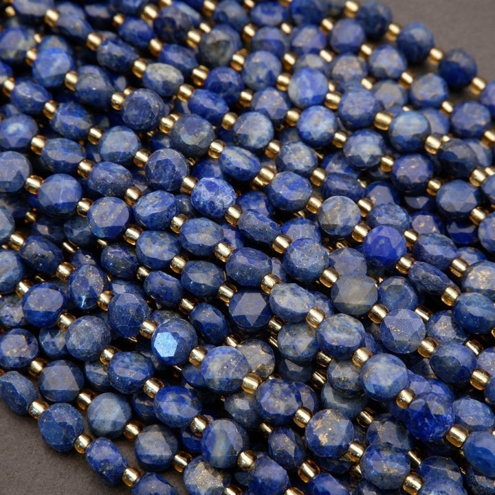 Lapis Lazuli · Faceted · Coin · 7mm, 8mm, Tejas Beads, Beads
