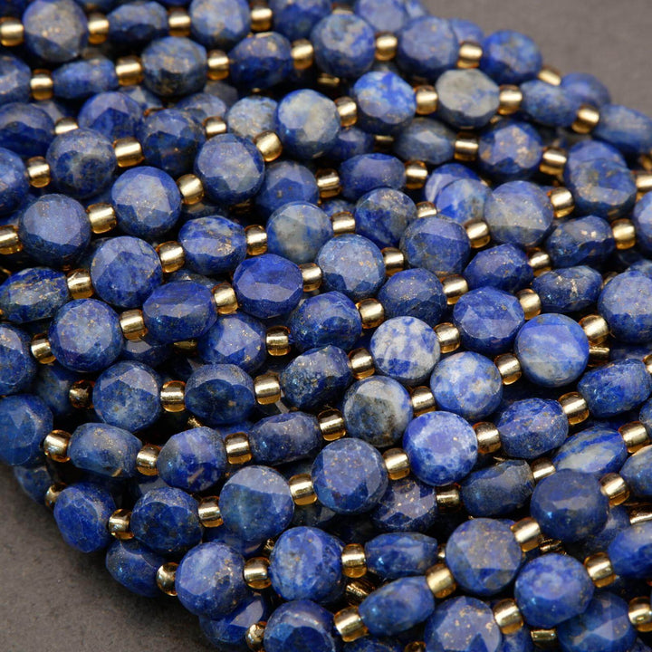 Lapis Lazuli · Faceted · Coin · 7mm, 8mm, Tejas Beads, Beads
