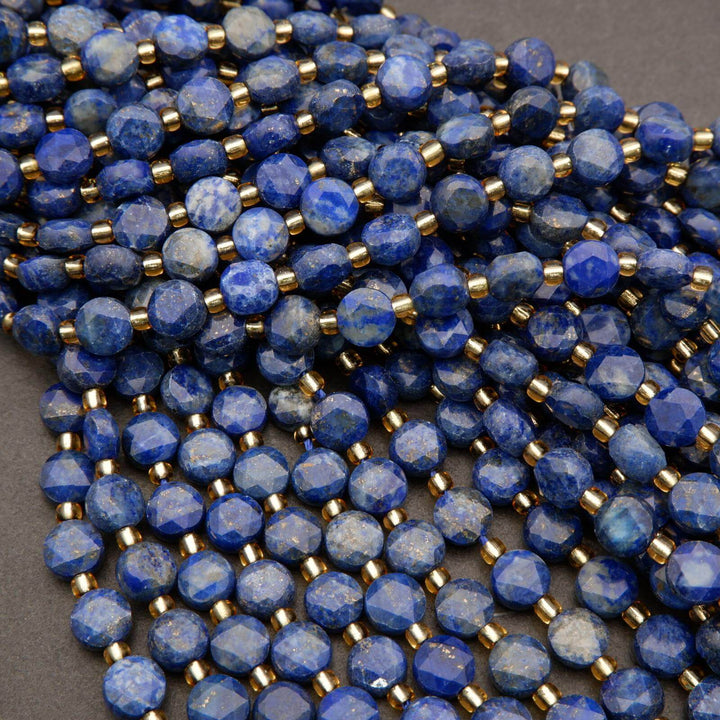 Lapis Lazuli · Faceted · Coin · 7mm, 8mm, Tejas Beads, Beads