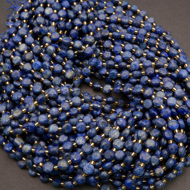 Lapis Lazuli · Faceted · Coin · 7mm, 8mm, Tejas Beads, Beads