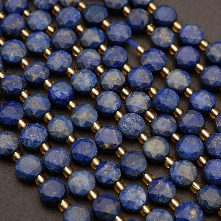 Lapis Lazuli · Faceted · Coin · 7mm, 8mm, Tejas Beads, Beads