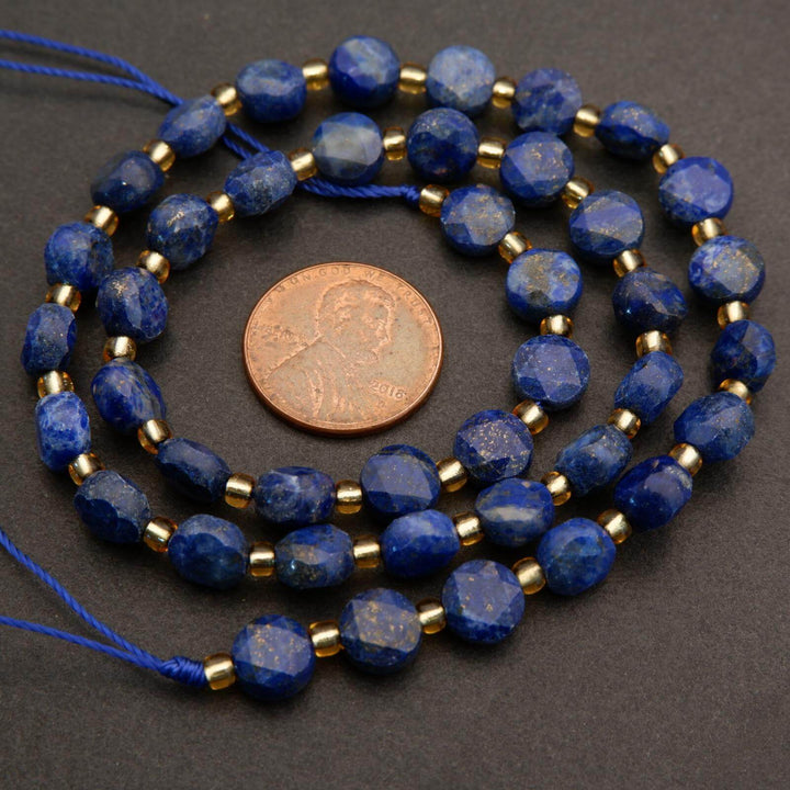 Lapis Lazuli · Faceted · Coin · 7mm, 8mm, Tejas Beads, Beads