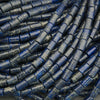 Lapis lazuli tube beads with pyrite inclusions