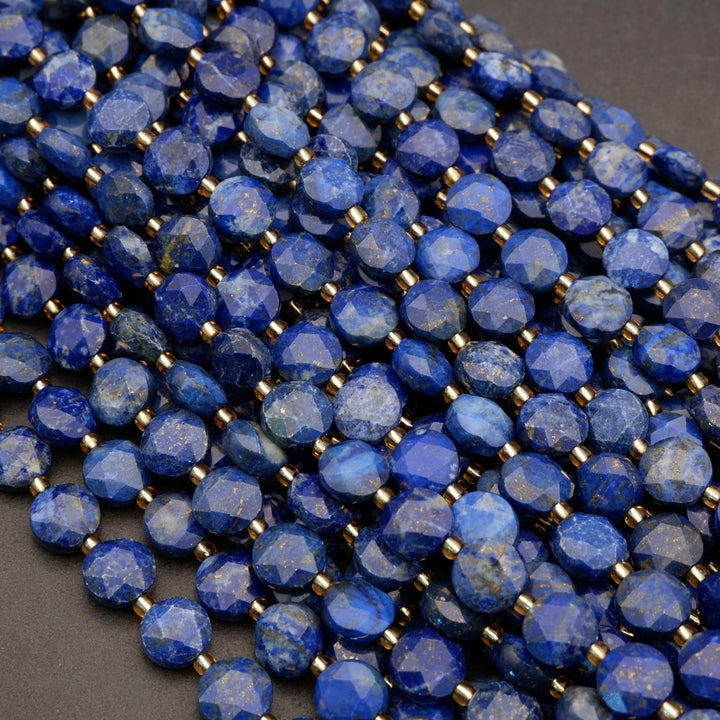 Lapis Lazuli · Faceted · Coin · 10mm, Tejas Beads, Beads
