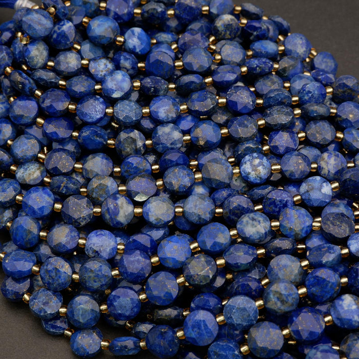Lapis Lazuli · Faceted · Coin · 10mm, Tejas Beads, Beads