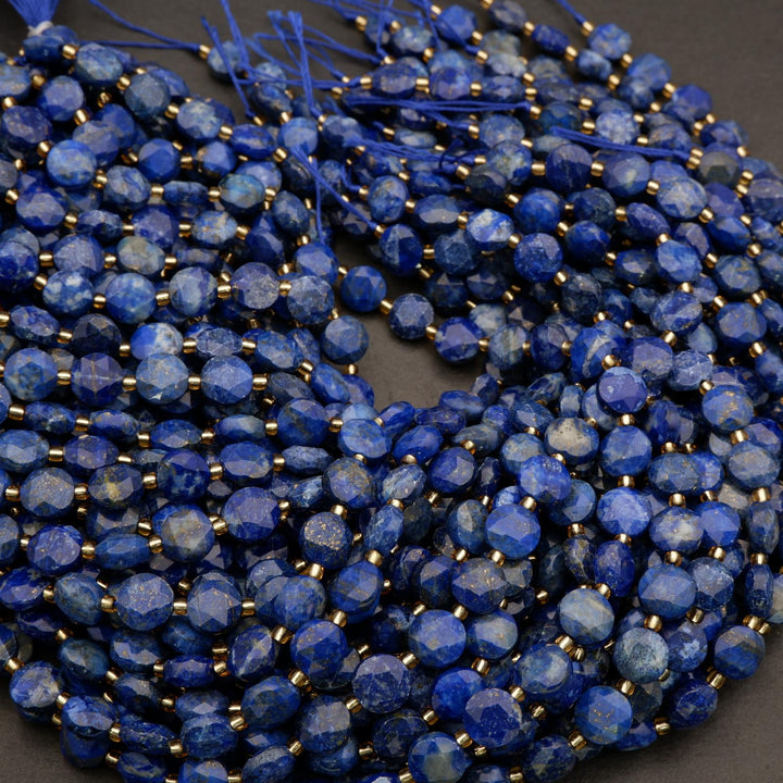 Lapis Lazuli · Faceted · Coin · 10mm, Tejas Beads, Beads
