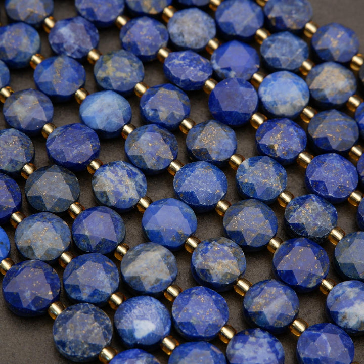 Lapis Lazuli · Faceted · Coin · 10mm, Tejas Beads, Beads