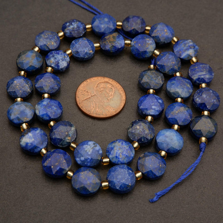 Lapis Lazuli · Faceted · Coin · 10mm, Tejas Beads, Beads