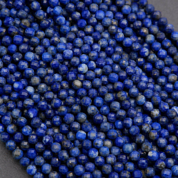 Close-up of blue beads on a gray background