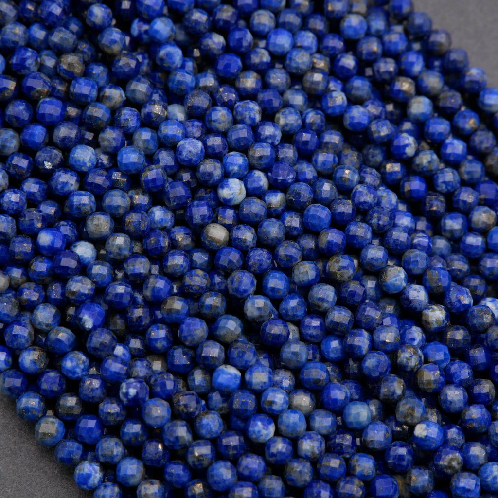 Close-up of blue beads on a gray background