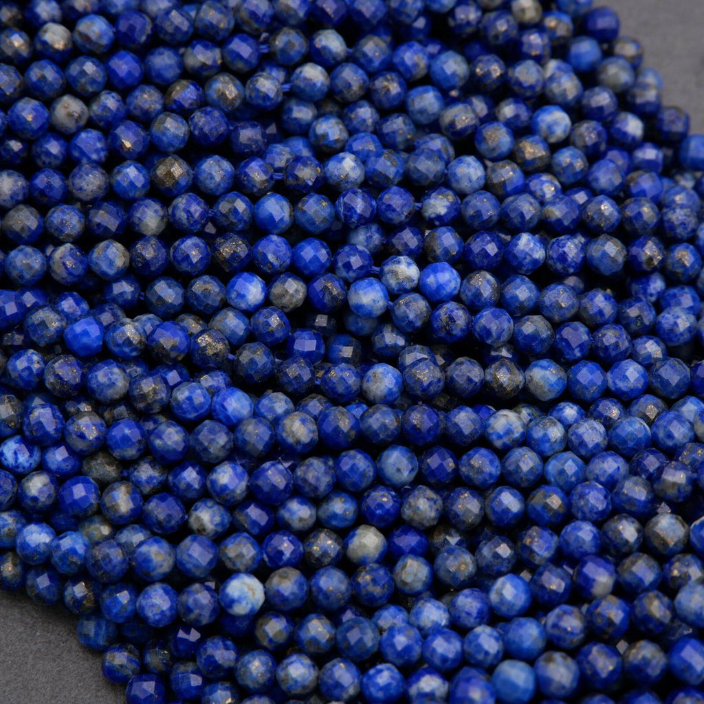 Close-up of blue beads on a gray background