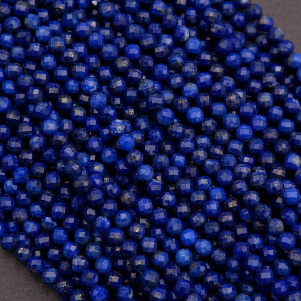 Close-up of blue beads on a gray background