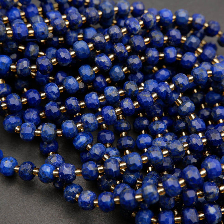 Lapis Lazuli · Faceted · Rondelle · 6x8mm, Tejas Beads, Beads