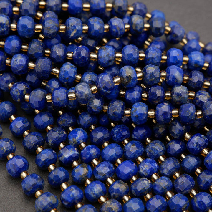 Lapis Lazuli · Faceted · Rondelle · 6x8mm, Tejas Beads, Beads