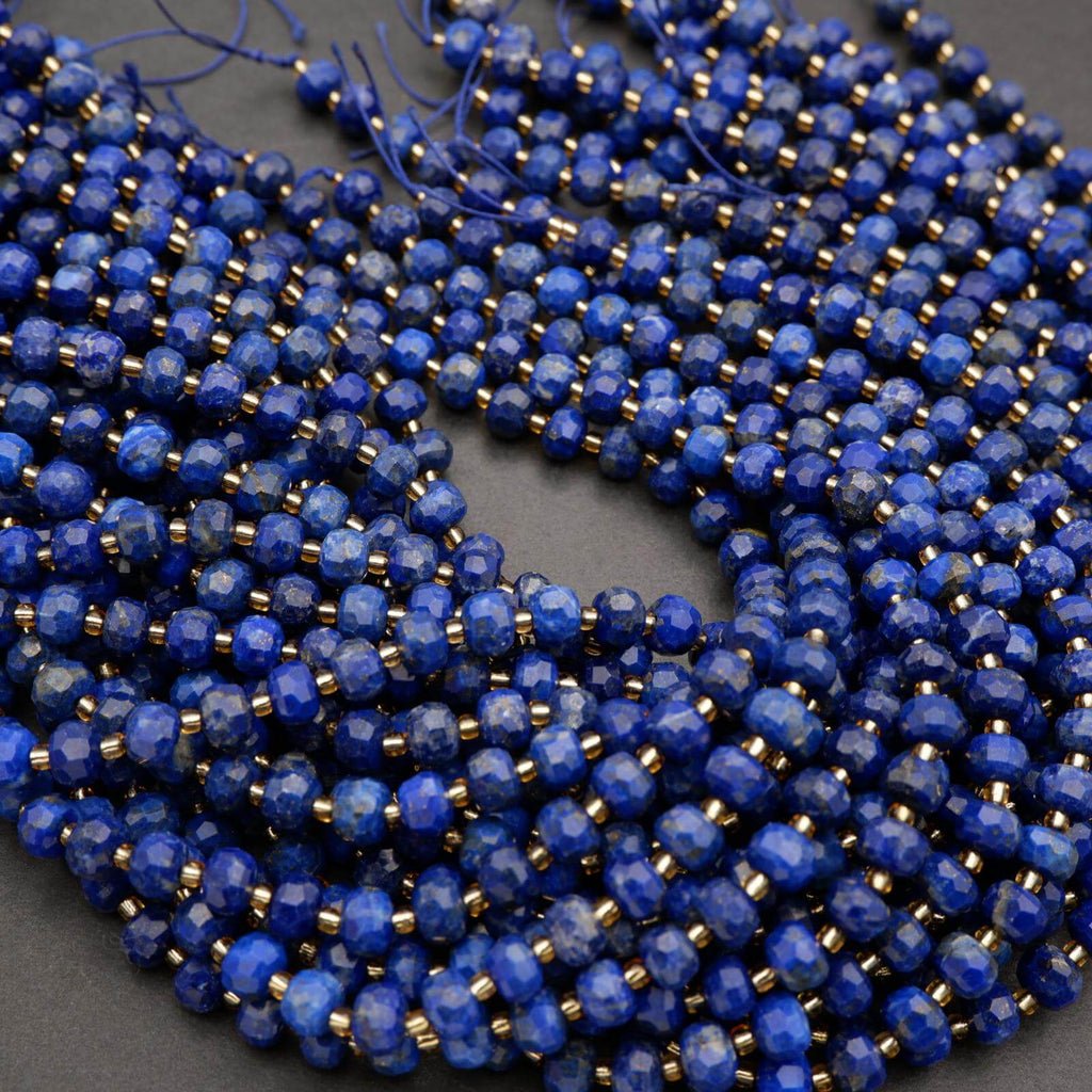 Lapis Lazuli · Faceted · Rondelle · 6x8mm, Tejas Beads, Beads