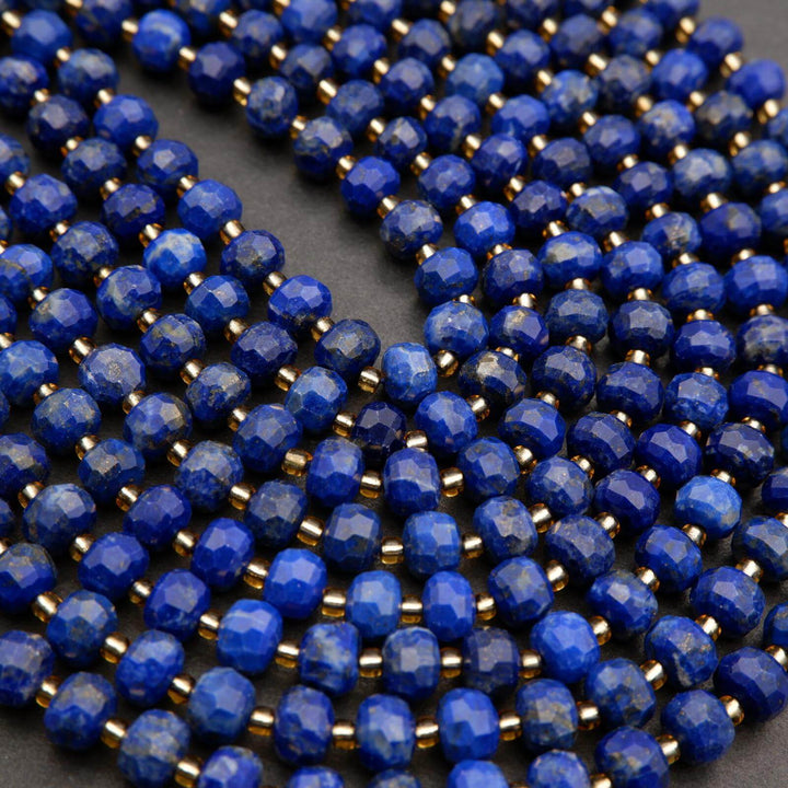 Lapis Lazuli · Faceted · Rondelle · 6x8mm, Tejas Beads, Beads