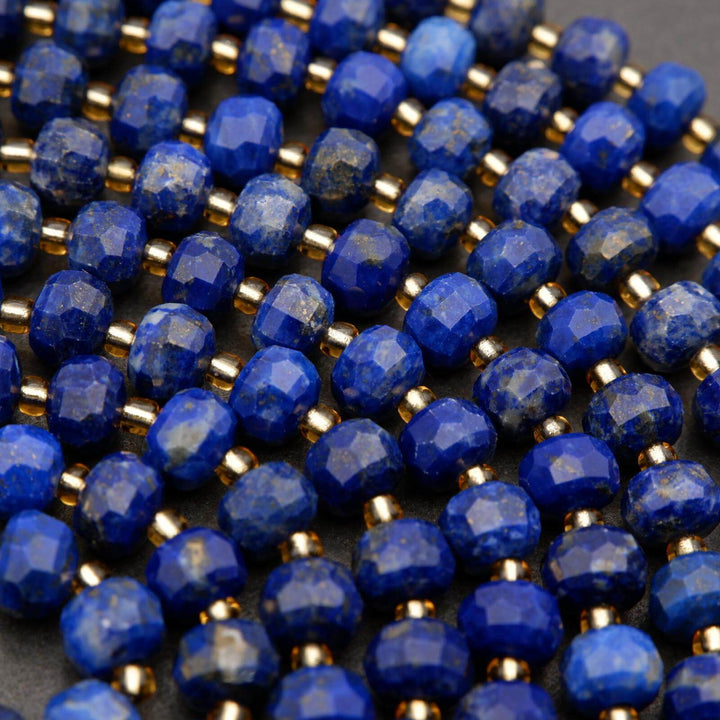 Lapis Lazuli · Faceted · Rondelle · 6x8mm, Tejas Beads, Beads