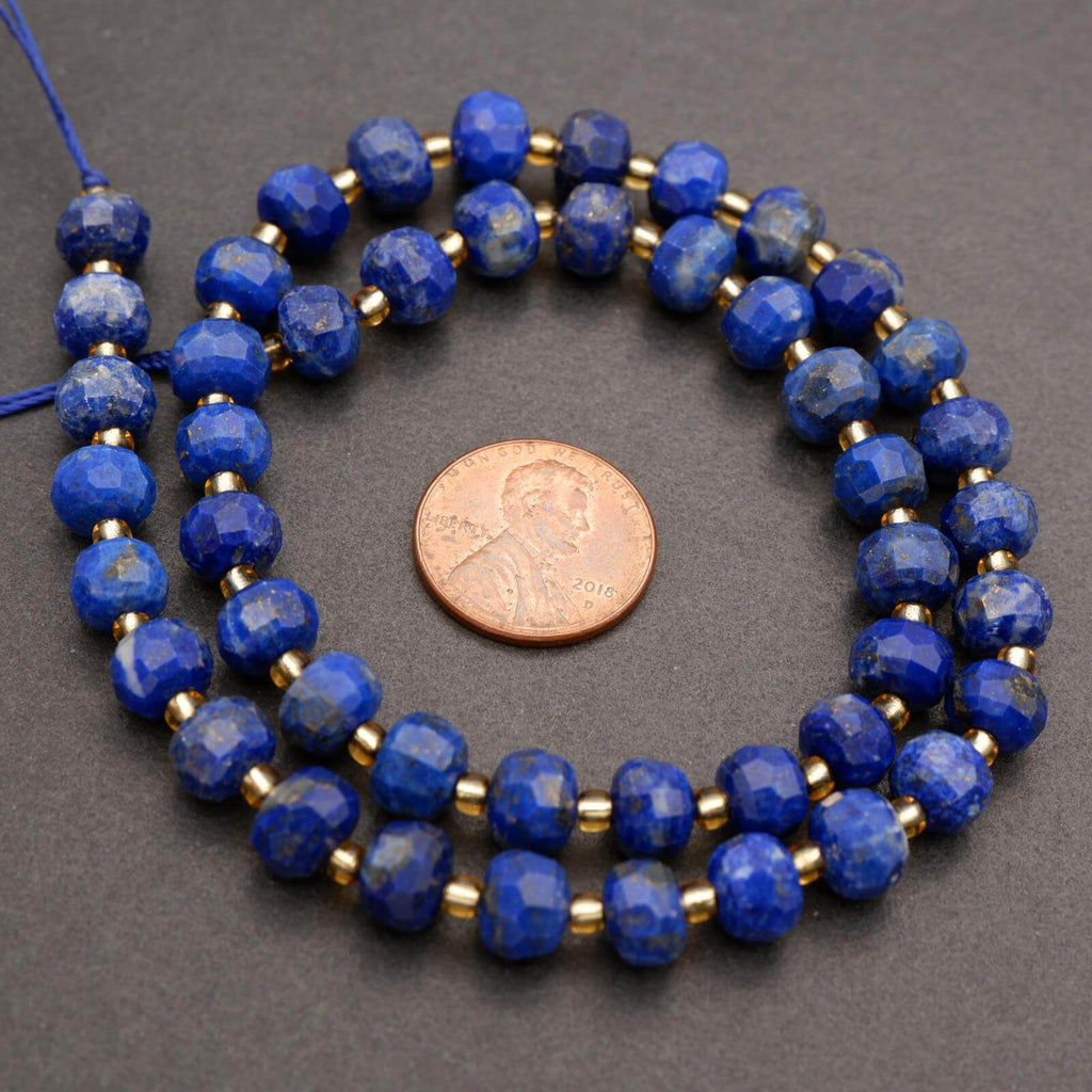 Lapis Lazuli · Faceted · Rondelle · 6x8mm, Tejas Beads, Beads