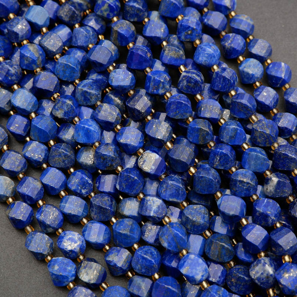 Lapis Lazuli · Faceted · Spiral Sphere · 8mm, 10mm, Tejas Beads, Beads