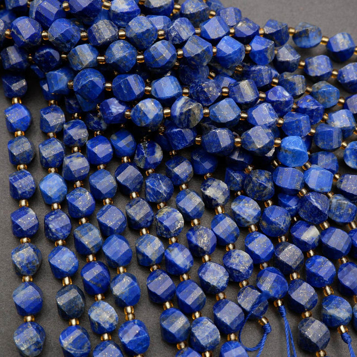 Lapis Lazuli · Faceted · Spiral Sphere · 8mm, 10mm, Tejas Beads, Beads