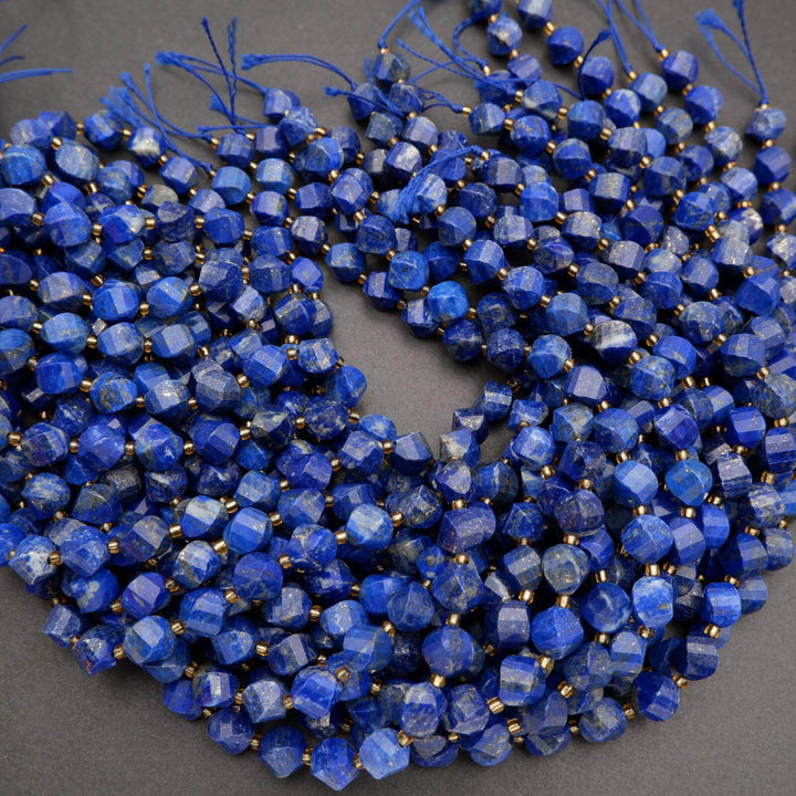 Lapis Lazuli · Faceted · Spiral Sphere · 8mm, 10mm, Tejas Beads, Beads