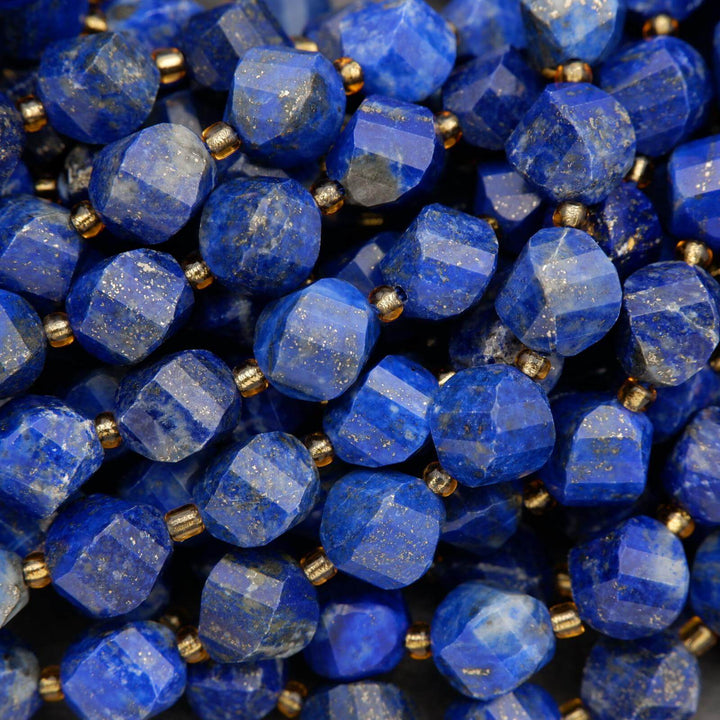 Lapis Lazuli · Faceted · Spiral Sphere · 8mm, 10mm, Tejas Beads, Beads