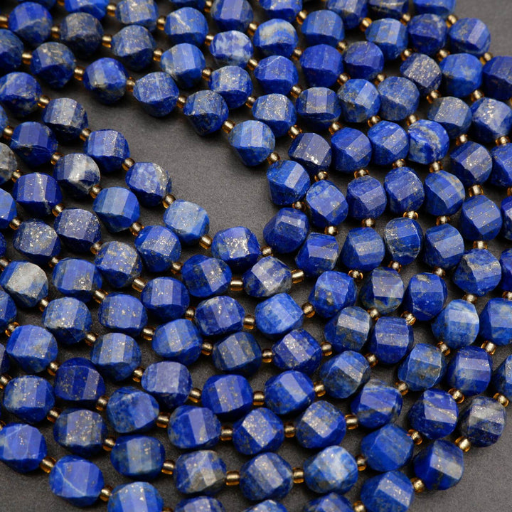 Lapis Lazuli · Faceted · Spiral Sphere · 8mm, 10mm, Tejas Beads, Beads
