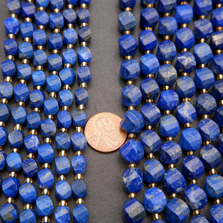 Lapis Lazuli · Faceted · Spiral Sphere · 8mm, 10mm, Tejas Beads, Beads
