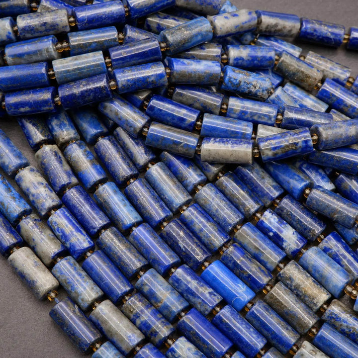 Lapis Lazuli · Smooth · Cylinder Tube · 6mm, 8mm, Tejas Beads, Beads