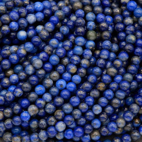 thumbnail image 2 of Natural Lapis Lazuli Beads Strand – Round 2–20mm, Dyed, Nickel-Free, 15-inch 2 of 5