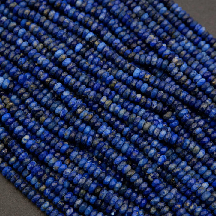 Lapis Lazuli · Microfaceted · Rondelle · 2x4mm, Tejas Beads, Beads