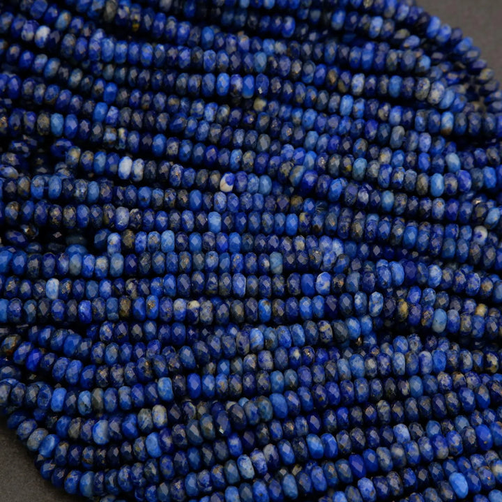 Lapis Lazuli · Microfaceted · Rondelle · 2x4mm, Tejas Beads, Beads