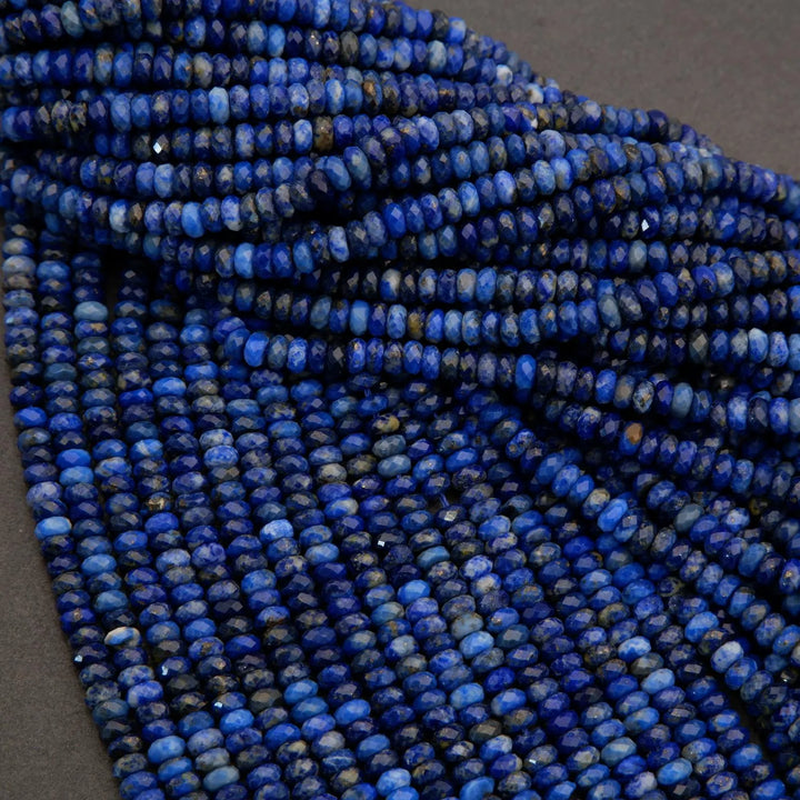 Lapis Lazuli · Microfaceted · Rondelle · 2x4mm, Tejas Beads, Beads