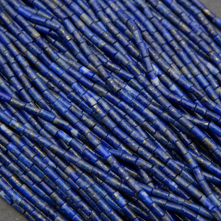 Close-up of blue cylindrical beads