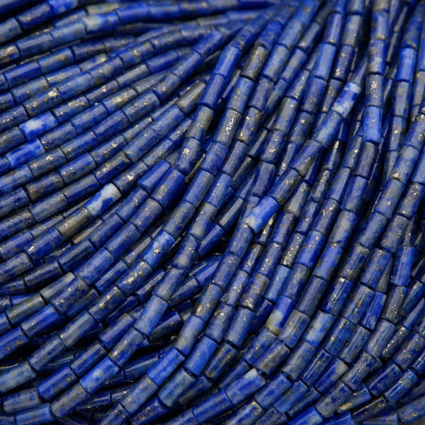 Close-up of blue cylindrical beads