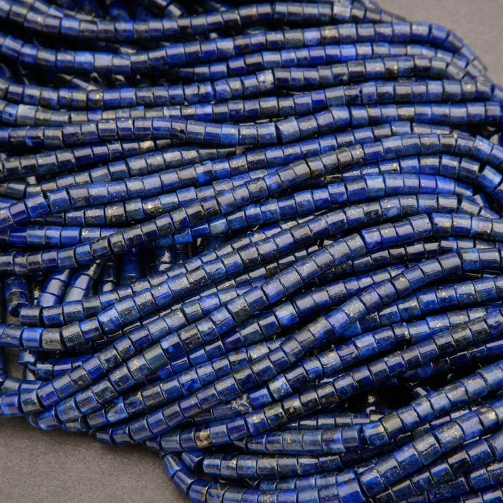 Lapis Lazuli A · Smooth · Tube · 4mm, Tejas Beads, Beads