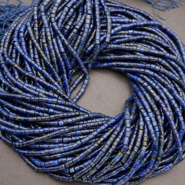 Lapis Lazuli A · Smooth · Tube · 4mm, Tejas Beads, Beads
