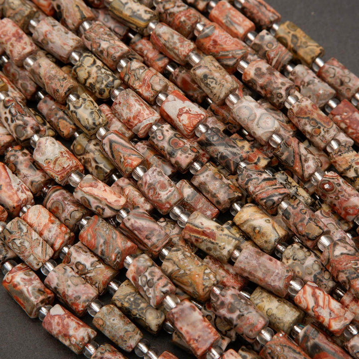 Leopard Skin Jasper · Smooth · Freeform Tube · 8mm, Tejas Beads, Beads