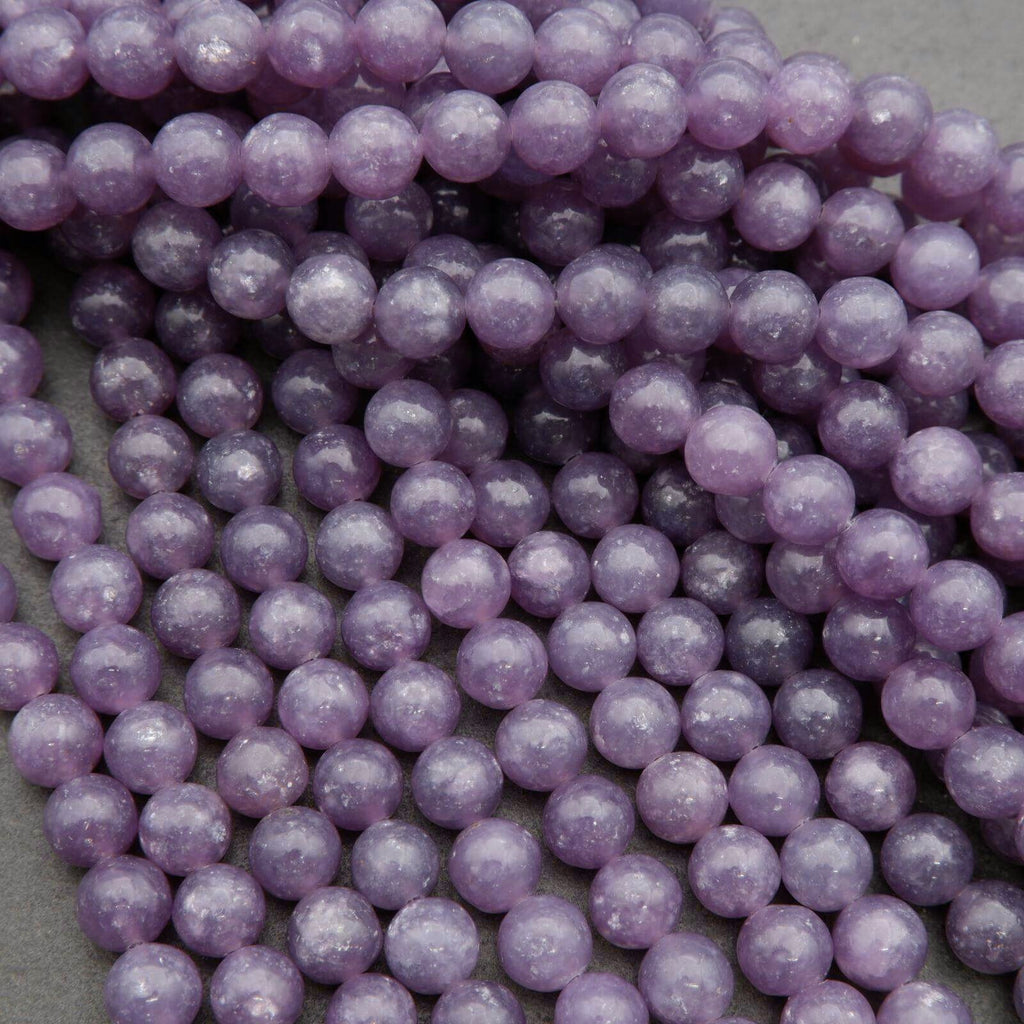 Purple Beads with silver mica flakes.